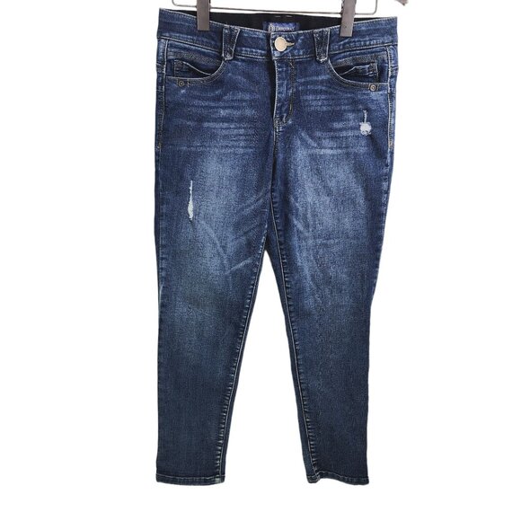 Democracy Jeans Indigo Destruction "Ab"solution Ankle‎ Skimmer Women's Size 10 - Picture 1 of 9